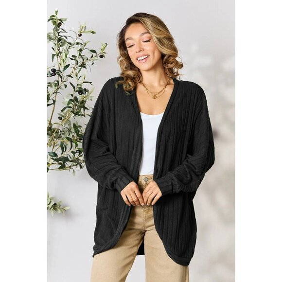 Basic Bae Full Size Ribbed Cocoon Cardigan - Picture 1 of 7